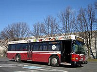 A 2005 Gillig G21B102N4 "Low Floor" is in service for Shuttle-UM on February 24, 2006 on a charter in Towson, Maryland.