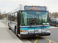 A Gillig Advantage is in service for Harrisonburg Transit on February 18, 2005 in Harrisonburg, Virginia.