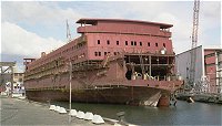 M/F Dronning Ingrid under bygning på Helsingør Værft